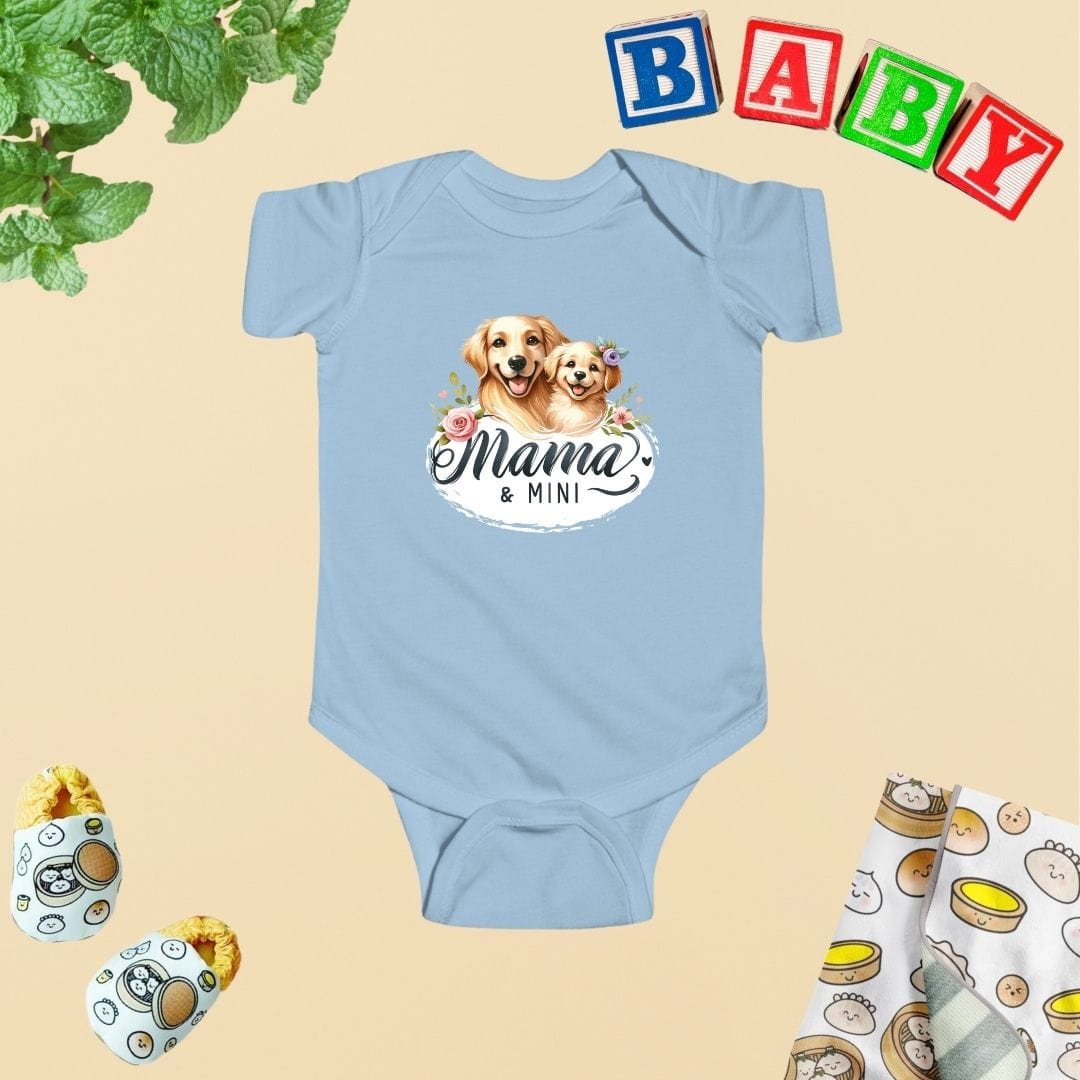Mama & Mini Golden Retriever Love Pair Baby Bodysuit