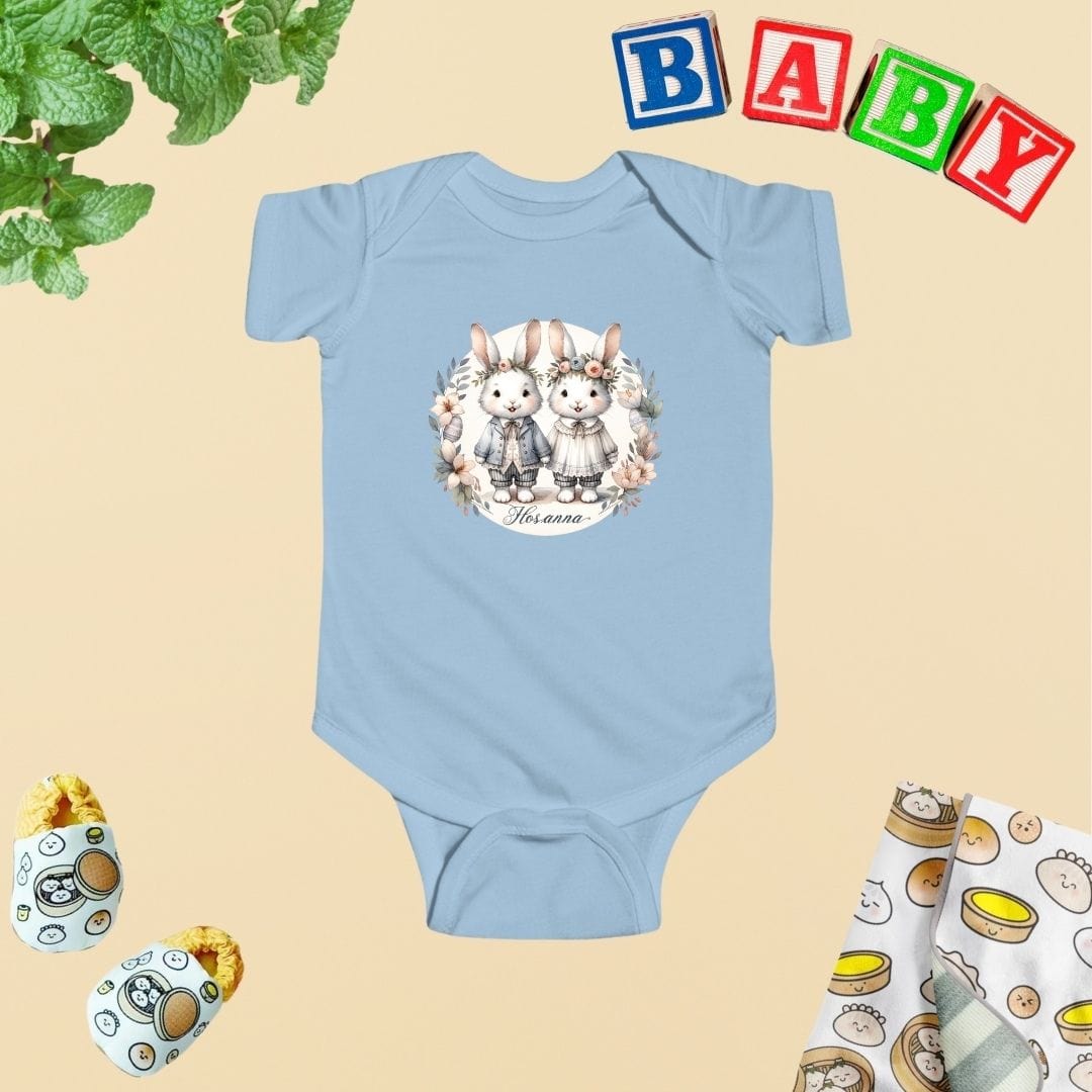 Hosanna Besties Siblings Twins Bunnies Baby Bodysuit