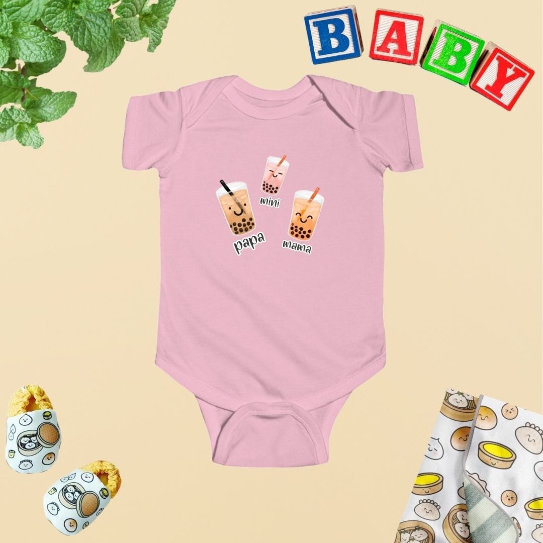 Boba Bubble Tea Family Baby Bodysuit