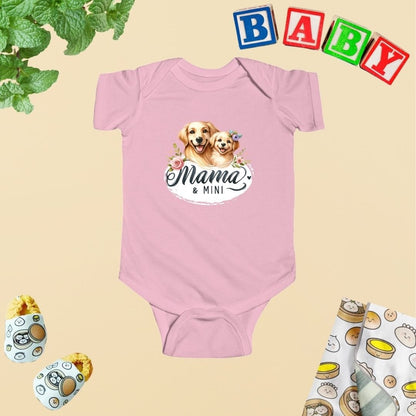 Mama & Mini Golden Retriever Love Pair Baby Bodysuit