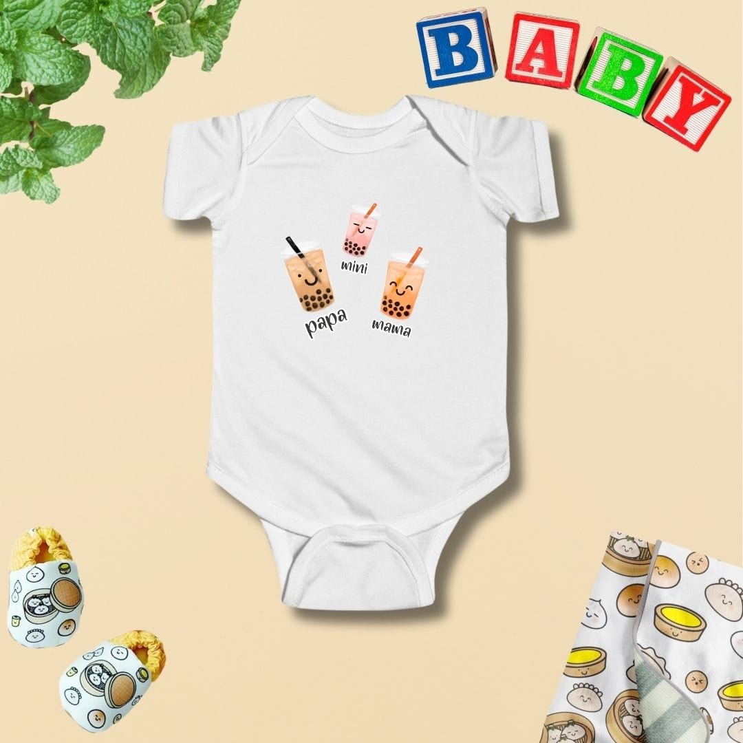 Boba Bubble Tea Family Baby Bodysuit