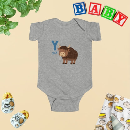 Animal Alphabet - Y for Yak Baby Bodysuit - Unisex Graphic Bodysuit for Babies