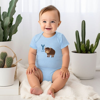 Animal Alphabet - Y for Yak Baby Bodysuit - Unisex Graphic Bodysuit for Babies