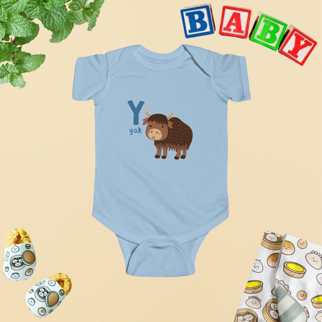 Animal Alphabet - Y for Yak Baby Bodysuit - Unisex Graphic Bodysuit for Babies
