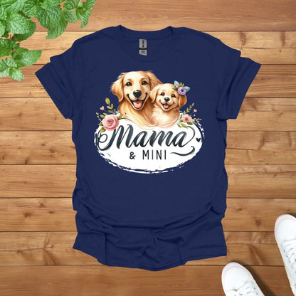 Mama & Mini Golden Retriever Dog Love Pair Unisex Adult T-Shirt
